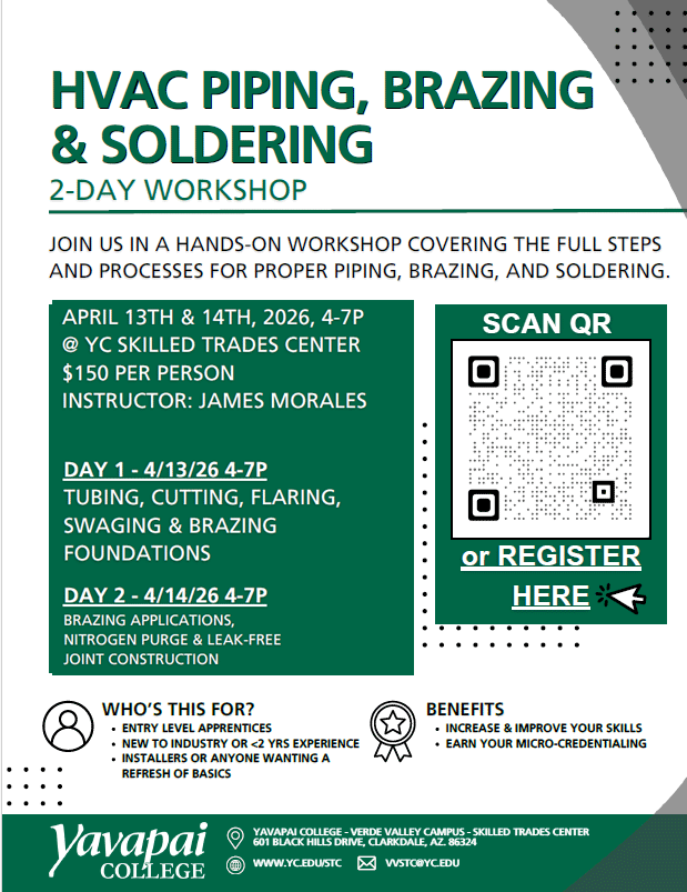 Flyer for the HVAC Workshop in March 2026. Use the buttons below to register or download the PDF flyer.