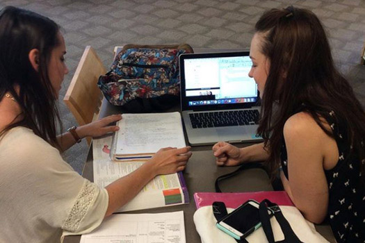 students studying together