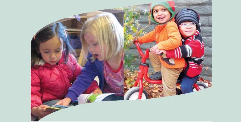 Children and teachers participating in activities at the Family Enrichment Center